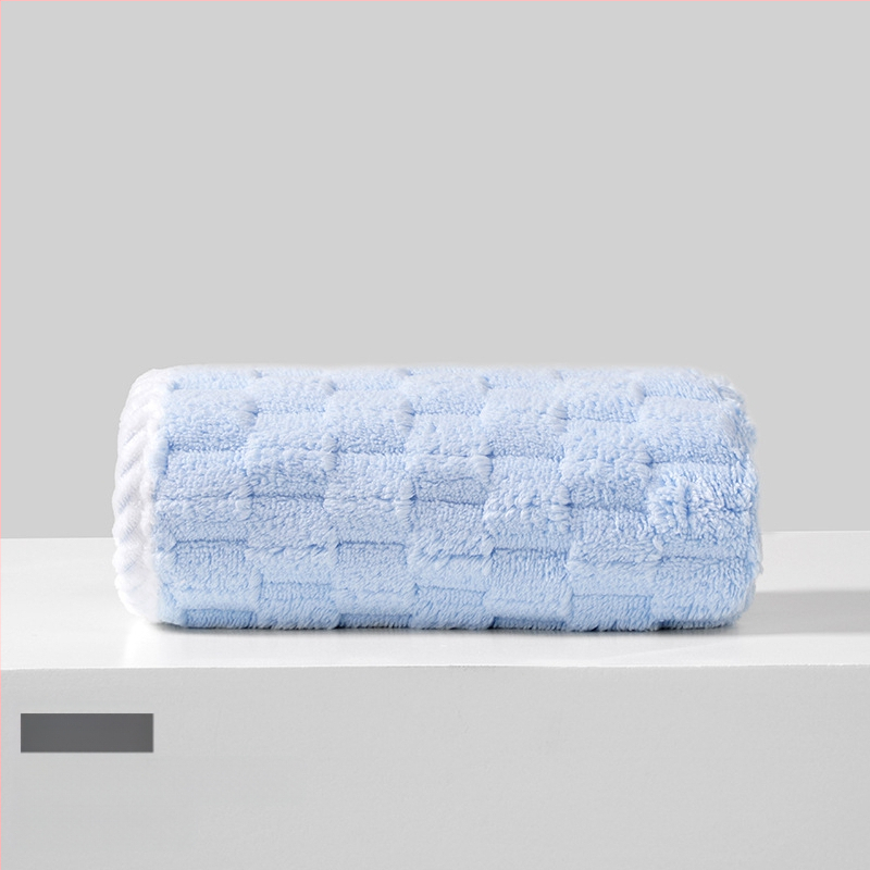 Koralinio fliso rankšluostis suaugusiems ir vaikams, veido rankšluostį veidui ir kūnui, sugeria, su siūlėmis prie kraštų, 150D, 80–100 g