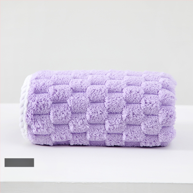 Koralinio fliso rankšluostis suaugusiems ir vaikams, veido rankšluostį veidui ir kūnui, sugeria, su siūlėmis prie kraštų, 150D, 80–100 g