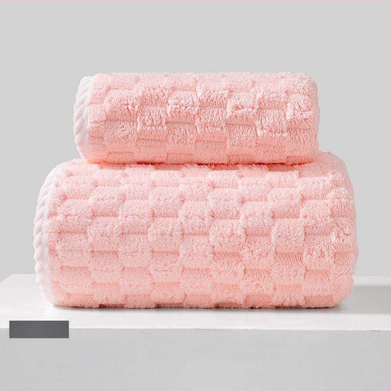 Koralinio fliso rankšluostis suaugusiems ir vaikams, veido rankšluostį veidui ir kūnui, sugeria, su siūlėmis prie kraštų, 150D, 80–100 g