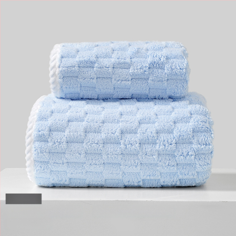 Koralinio fliso rankšluostis suaugusiems ir vaikams, veido rankšluostį veidui ir kūnui, sugeria, su siūlėmis prie kraštų, 150D, 80–100 g