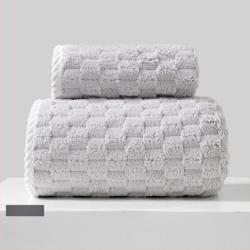 Koralni fleece ručnik za odrasle i djecu, ručnik za lice i tijelo, upijajući, s rubom šivenim, 150D, 80–100 g