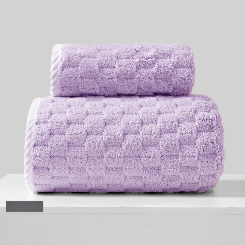 Koralinio fliso rankšluostis suaugusiems ir vaikams, veido rankšluostį veidui ir kūnui, sugeria, su siūlėmis prie kraštų, 150D, 80–100 g