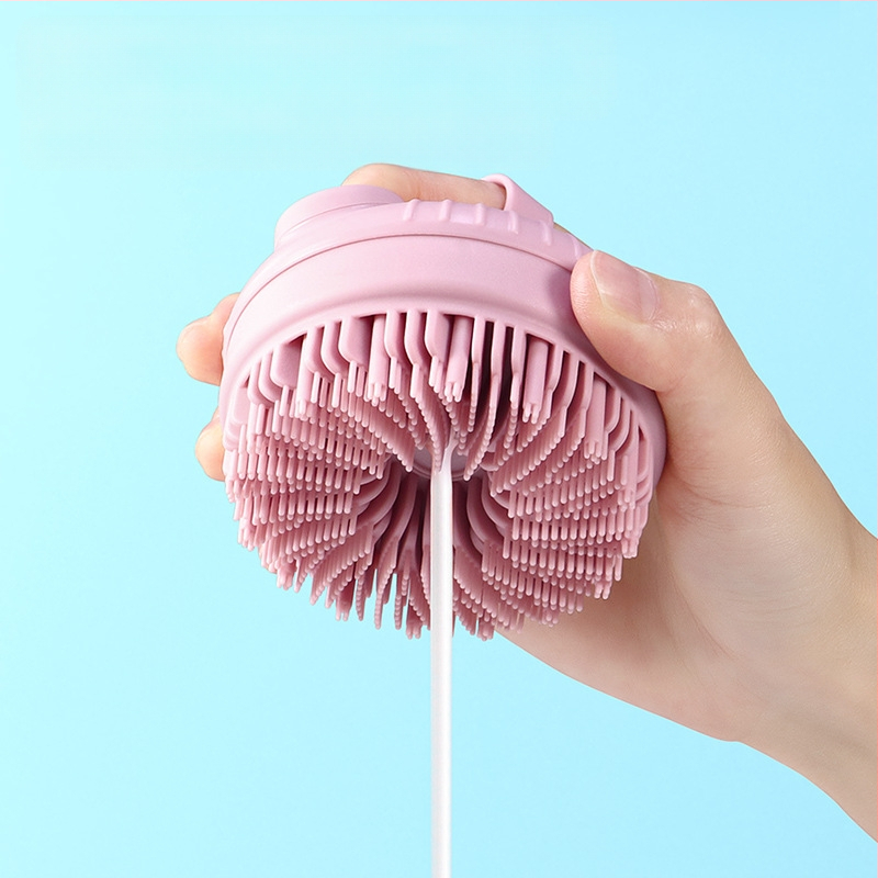 Dušo šepetėlis / masažo šepetėlis – silikonas, daugiafunkcinis, pritaikymas galimas, privataus ženklo galimybė, dėžutė 100 vnt., išleidimas žiemą 2024