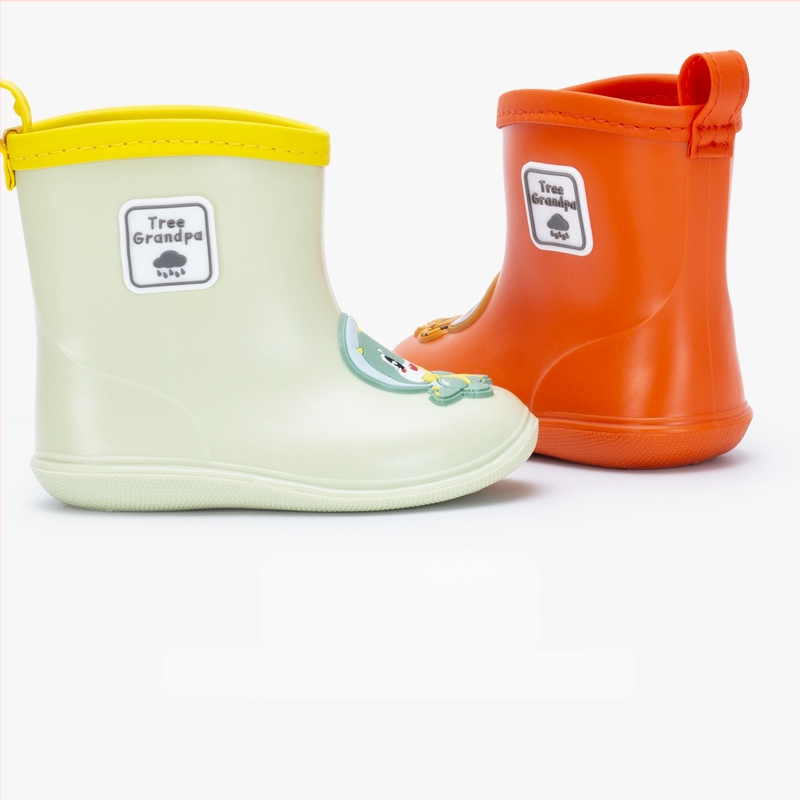 Παιδικές γαλότσες με σχέδιο δεινοσαύρου και τίγρης, PVC πάνω μέρος, μεσαίο ύψος, αντιολισθητική σόλα, κατάλληλες για όλες τις εποχές