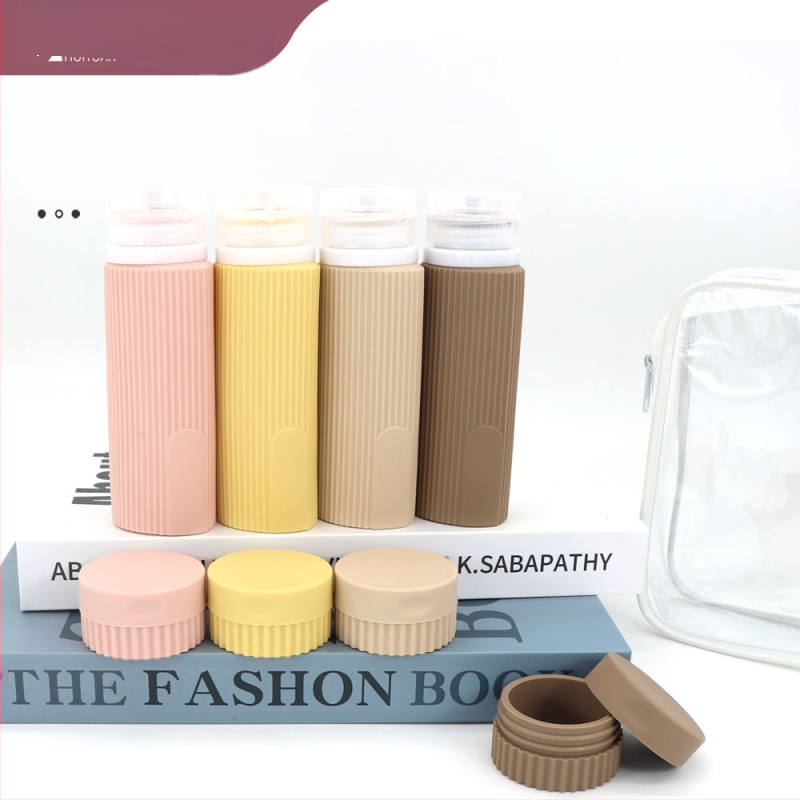 Szilikon utazó adagoló palackok lotion, sampon és tusfürdő számára, 6- vagy 8 darabos készlet, hidraulikus formázás, PVC csomagolás