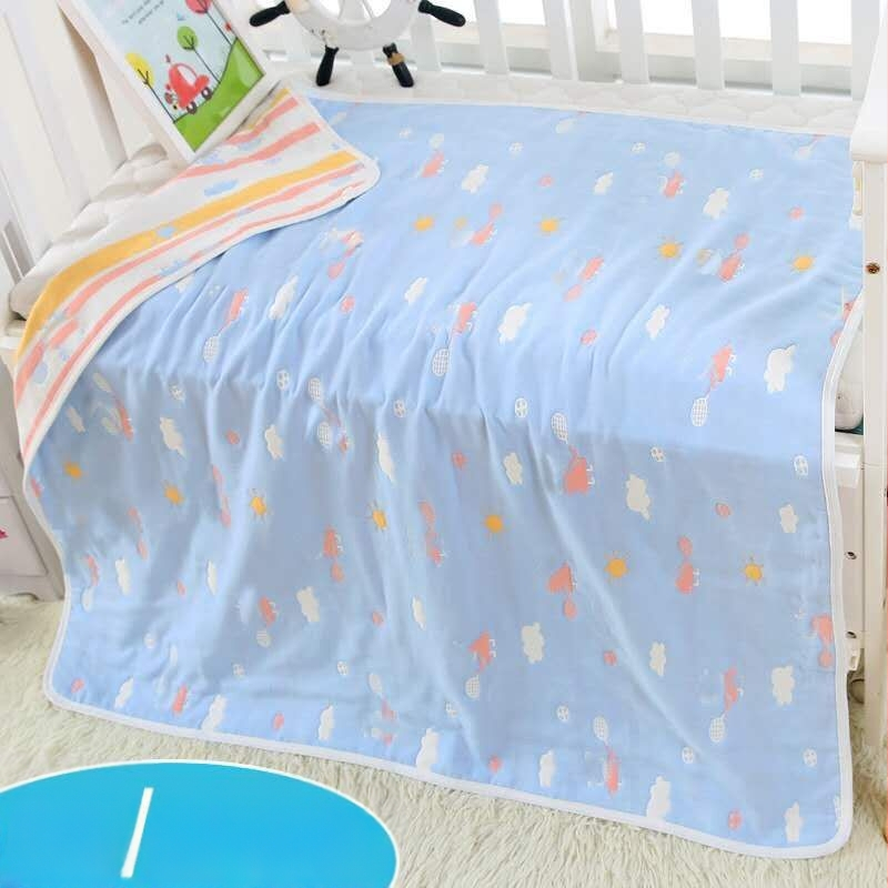 Βρεφική πετσέτα μπάνιου από γάζα, εξάστρωτη βαμβακερή γάζα με σχέδιο ζωάκια, Jacquard ύφασμα, 80–100 g