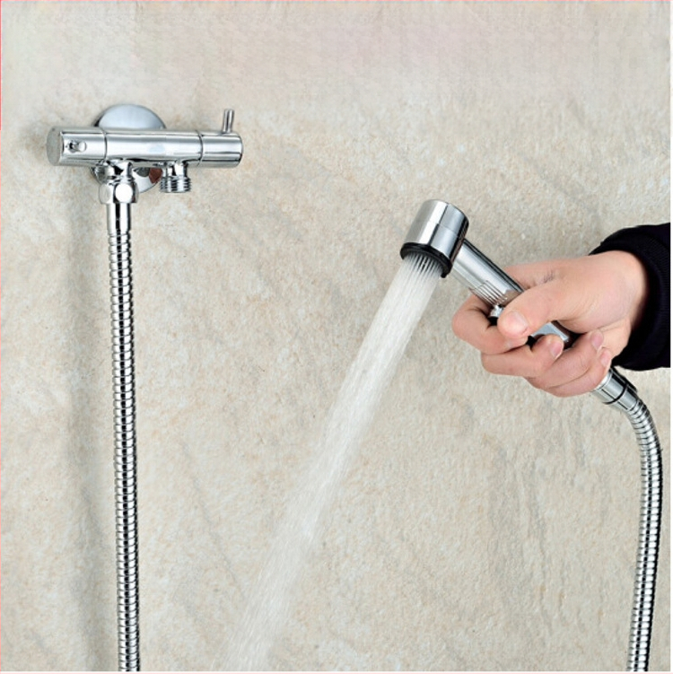 ABS plasto rankinis tualeto purkštuvas su žarnos komplektu, modelis HU-887, slėgio funkcija, rankinis prijungimas, veikimo temperatūra 80°C