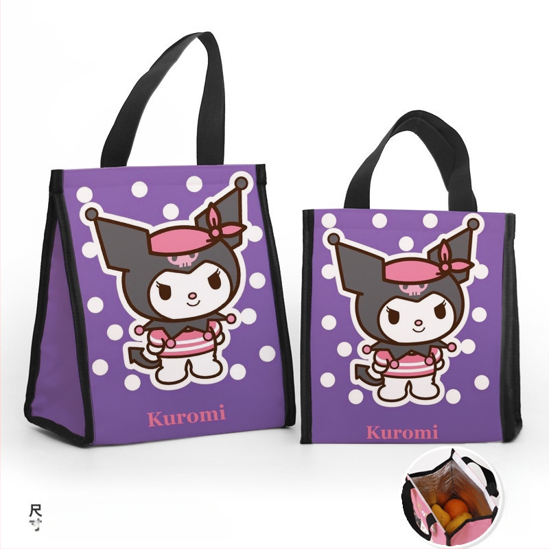 Pusdienu soma ar pielāgojamiem daudzmotīvu motīvām, karikatūra par mazo dēmonu modernā minimālisma stilā