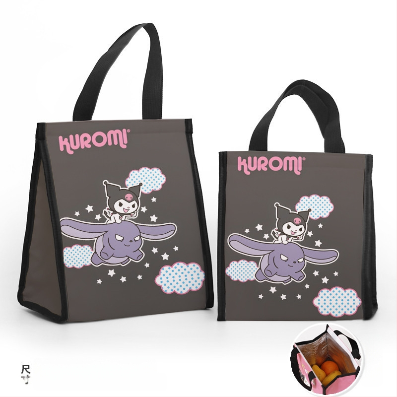 Pusdienu soma ar pielāgojamiem daudzmotīvu motīvām, karikatūra par mazo dēmonu modernā minimālisma stilā