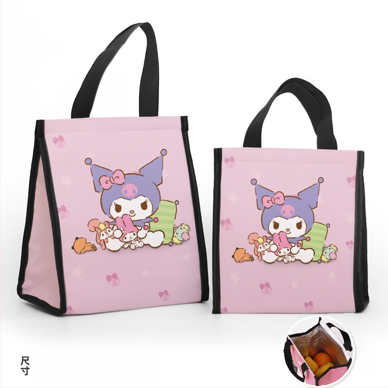 Pusdienu soma ar pielāgojamiem daudzmotīvu motīvām, karikatūra par mazo dēmonu modernā minimālisma stilā