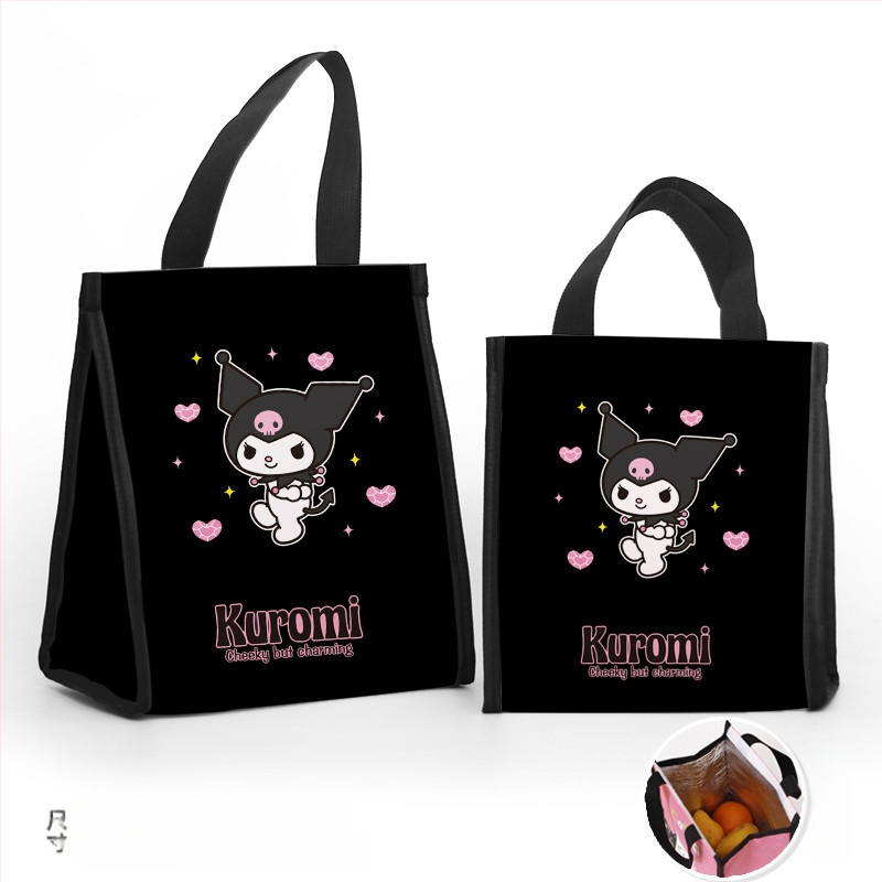 Pusdienu soma ar pielāgojamiem daudzmotīvu motīvām, karikatūra par mazo dēmonu modernā minimālisma stilā