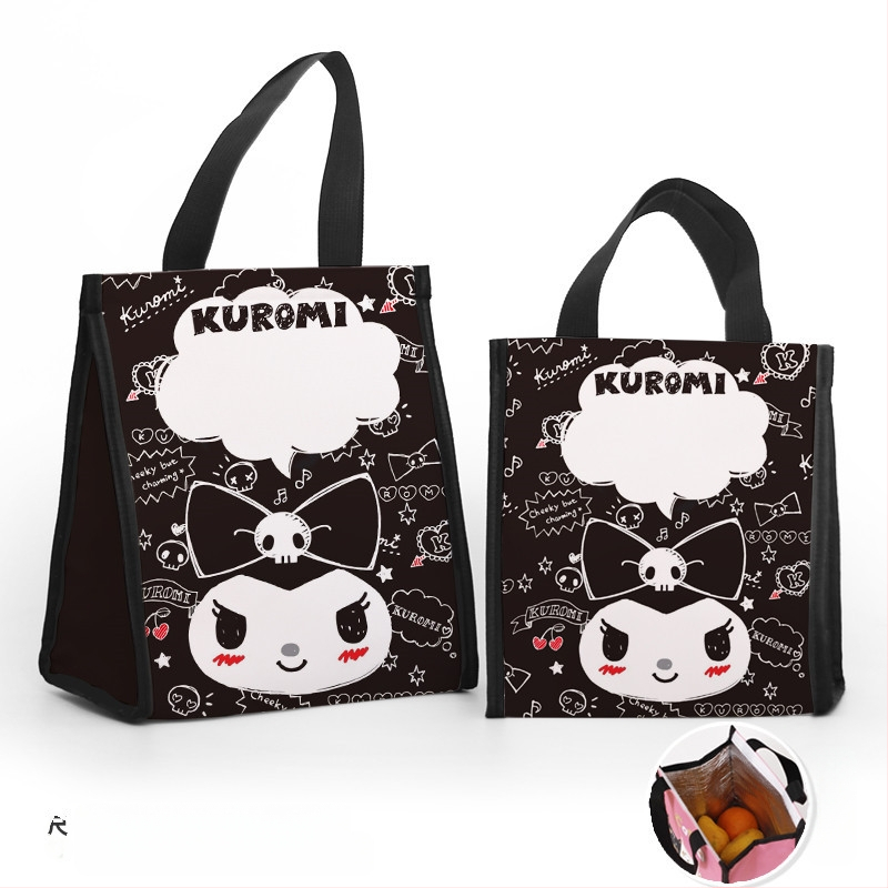 Pusdienu soma ar pielāgojamiem daudzmotīvu motīvām, karikatūra par mazo dēmonu modernā minimālisma stilā