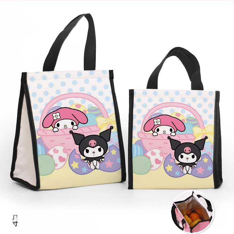 Pusdienu soma ar pielāgojamiem daudzmotīvu motīvām, karikatūra par mazo dēmonu modernā minimālisma stilā