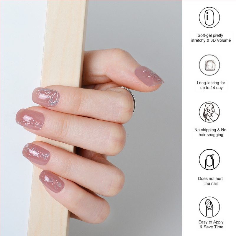 XT Nagu uzlīmes ar tauriņa rakstu – UV gēla nagu uzlīmes, daļēji sacietējošas, pilns pārklājums