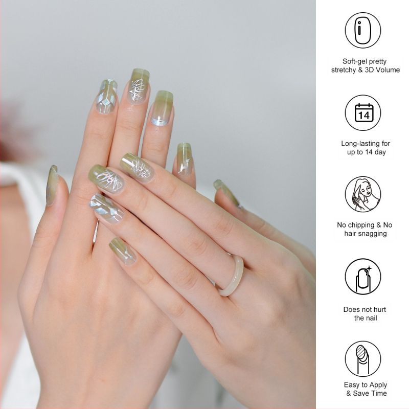 XT Nagu uzlīmes ar tauriņa rakstu – UV gēla nagu uzlīmes, daļēji sacietējošas, pilns pārklājums