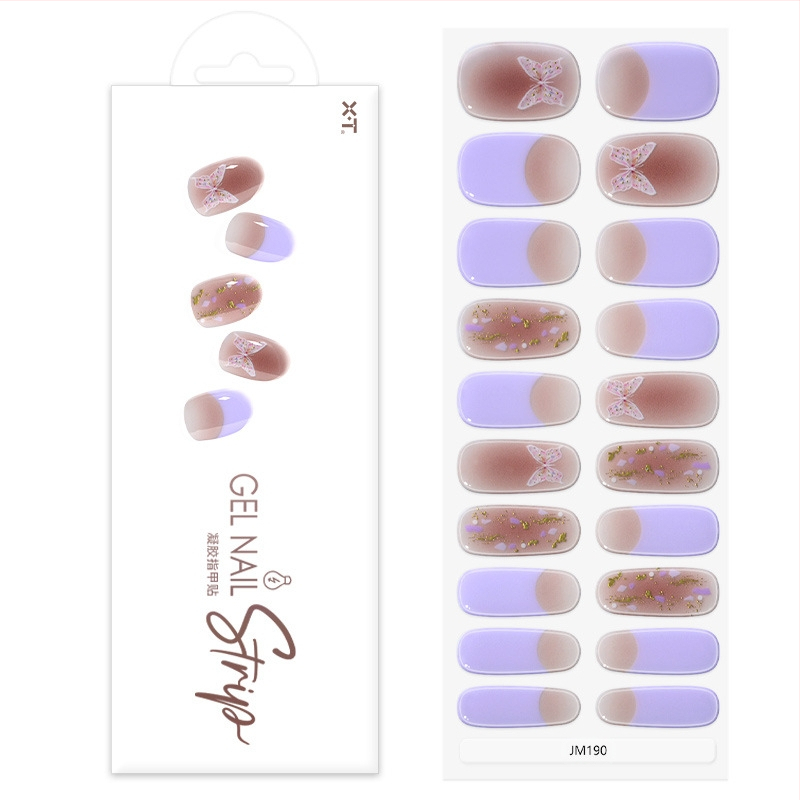 XT Nagu uzlīmes ar tauriņa rakstu – UV gēla nagu uzlīmes, daļēji sacietējošas, pilns pārklājums