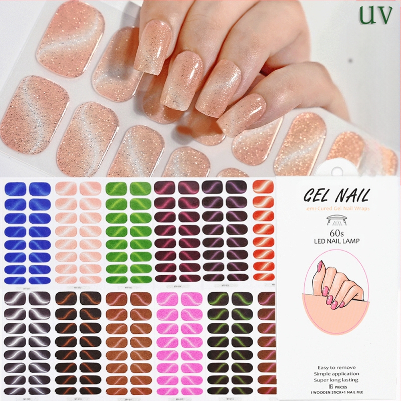 Beautiful Cat's Eye UV gēla nagu uzlīmes — Otrā paaudze, Cat's Eye stils, Ūdensizturīgas, Raksts 18328127424, Iekšzemes zīmols