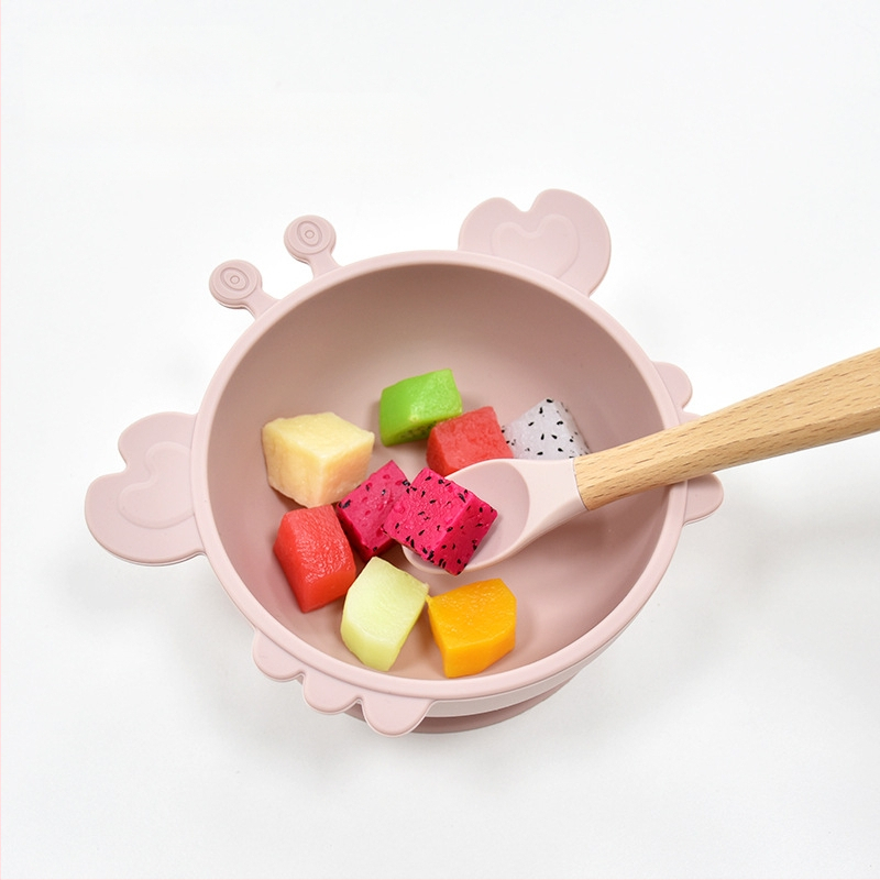 Maiya силиконова бебешка купа с вакуумна основа под формата на краб – хранителен силикон, съд за хранене за бебета над 6 месеца