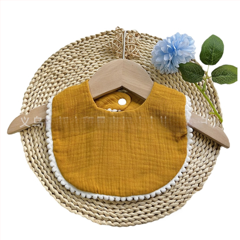 Kūdikių seilių servetėlė iš medvilnės marle, dviejų sluoksnių seersucker audinys su siuvinėjimu, skirtas kūdikiams 1–3 metų (80–100 cm), svoris 0,05 kg