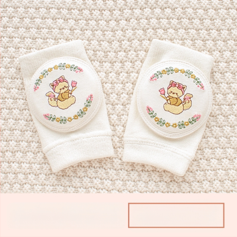 Παιδική προστασία γονάτου με διαπνέουσα δικτυωτή ύφανση και κέντημα, ελαστικό βαμβακερό ύφασμα, κατάλληλη για ράψιμο/κίνηση στην ύπαιθρο (1–3 ετών)