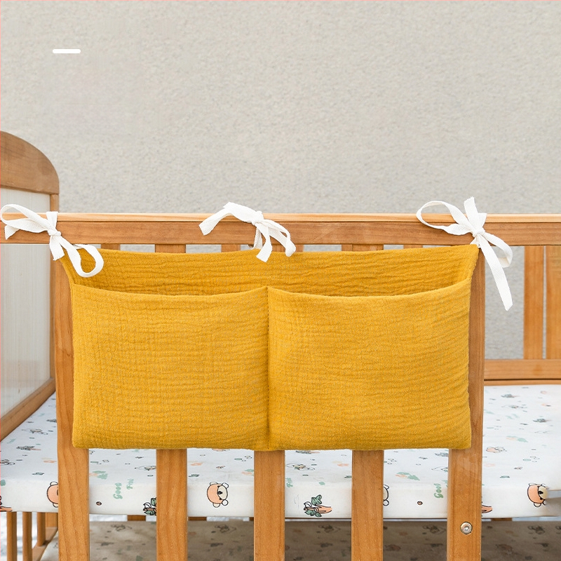 Dviejų sluoksnių medvilninė vaiko šono laikymo kišenė, su dviem kišenėmis, kabinama ant vežimėlio, su spauda buteliukui