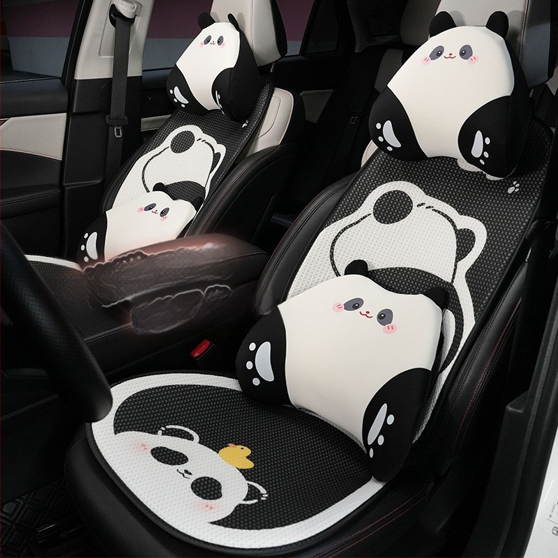 Μαξιλάρι προσκέφαλου αυτοκινήτου με σχέδιο Πάντα, μνήμης αφρός, ice silk, τετρά εποχές, καθολική εφαρμογή