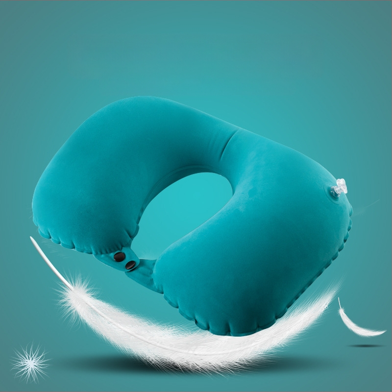 Malisjiang putni set jastuka za vrat – tri dijela s maskom za oči i ušnim čepićima; napuhujući U‑oblik jastuk, PVC s flockingom, prilagodljiv