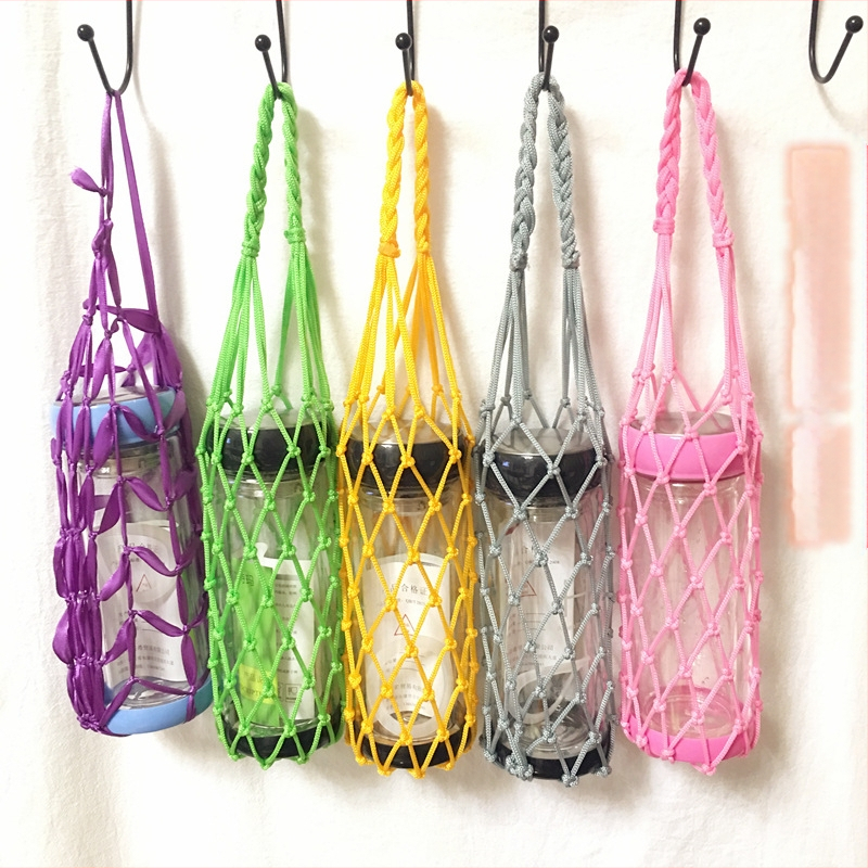 Zeguo kézzel szőtt hálós palacktáska – poliészter, uniszex, geometriai dizájn