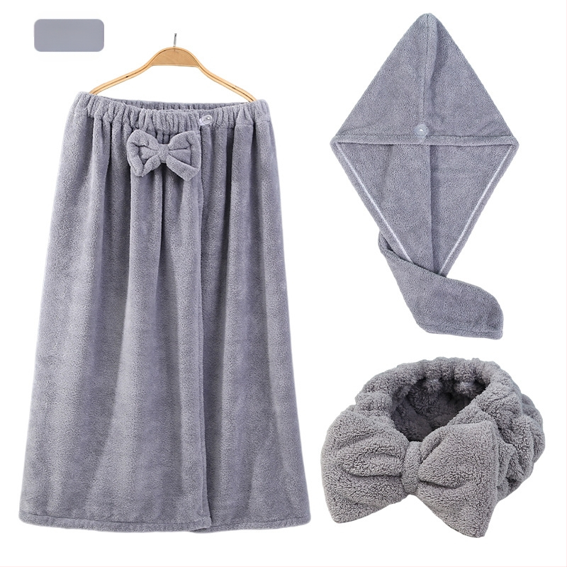 Τριμελές σετ μπάνιου από φλις κοραλλιού με καπέλο στέγνωσης μαλλιών και κορδέλα μαλλιών με φιόγκο, απορροφητικό 0-5 δευτερόλεπτα, 400 g, σειρά Underwater Story