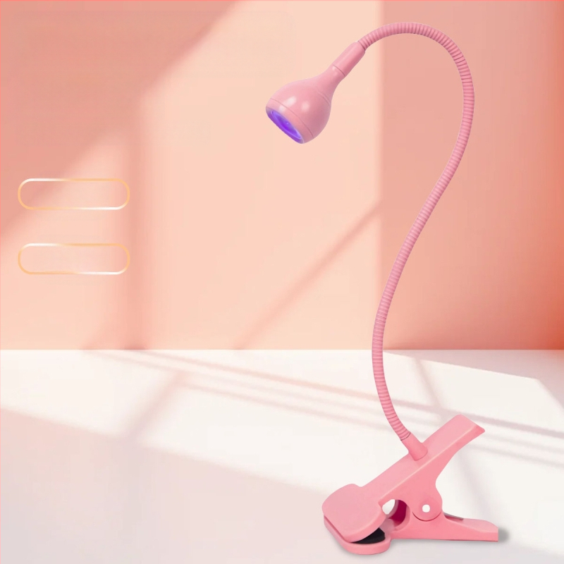 Gooseneck nagų manikiūro lemputė su LED UV kietinimu, klipas, nešiojama