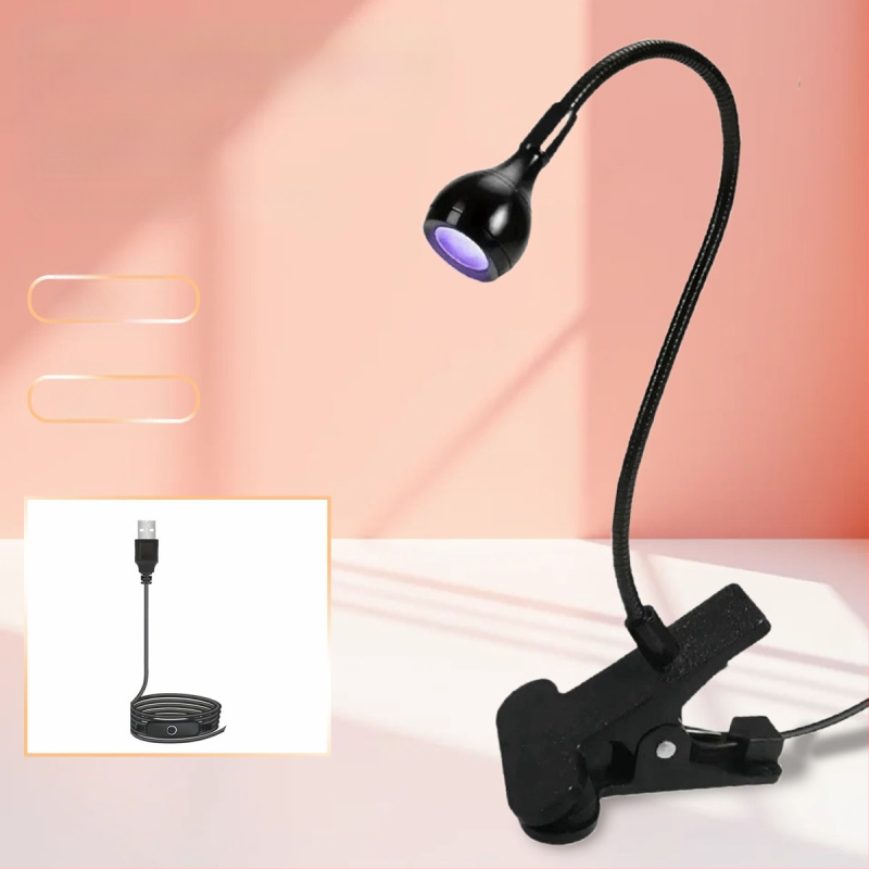 Gooseneck nagų manikiūro lemputė su LED UV kietinimu, klipas, nešiojama
