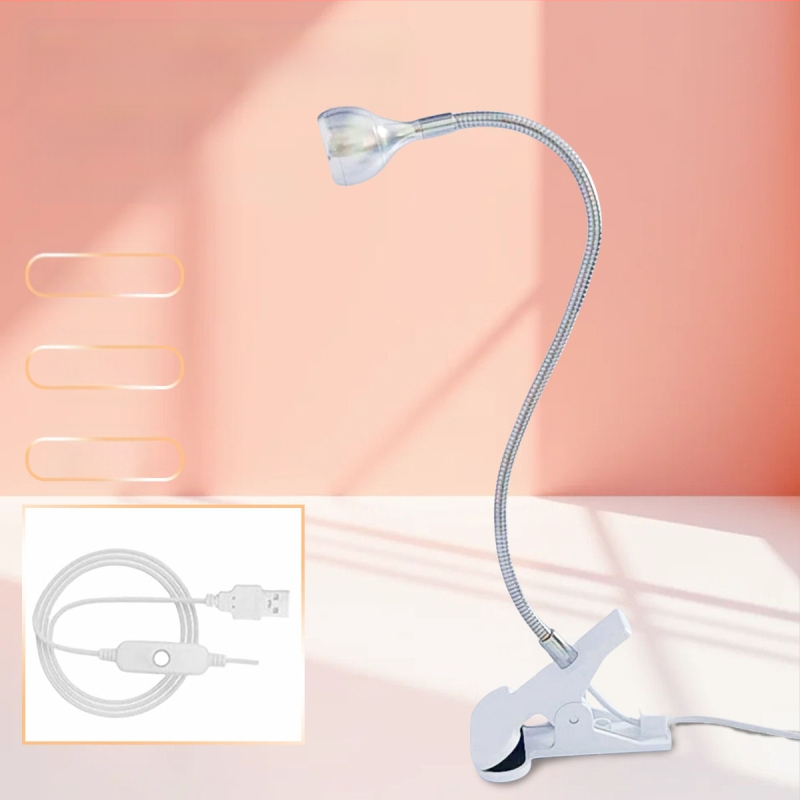 Gooseneck nagų manikiūro lemputė su LED UV kietinimu, klipas, nešiojama