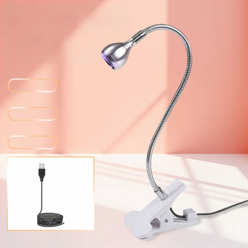 Gooseneck nagų manikiūro lemputė su LED UV kietinimu, klipas, nešiojama