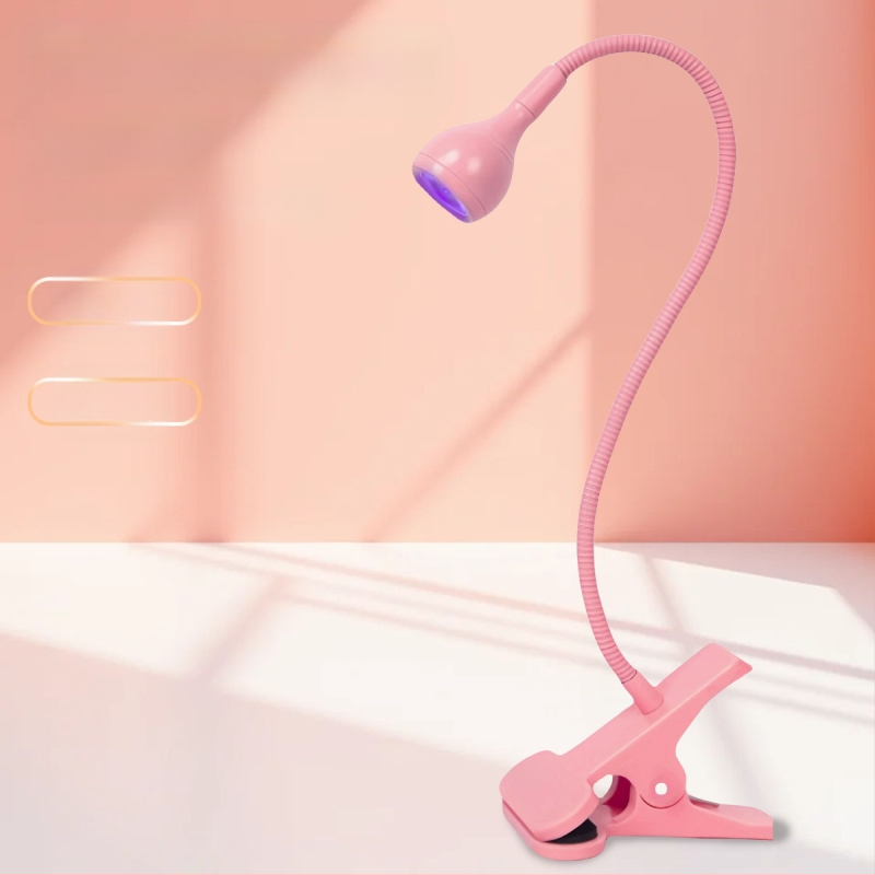 Gooseneck nagų manikiūro lemputė su LED UV kietinimu, klipas, nešiojama