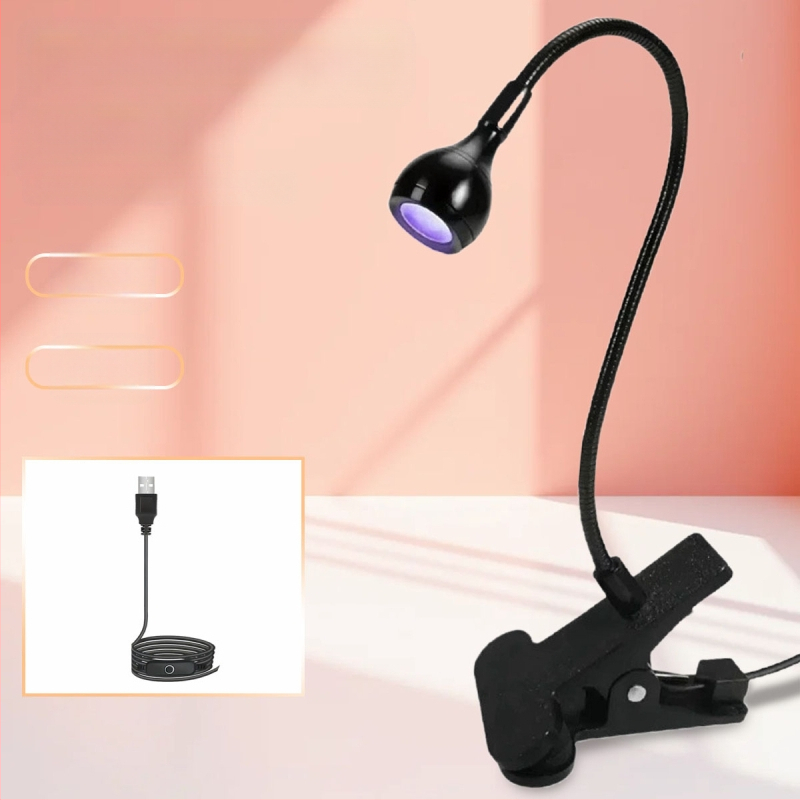 Gooseneck nagų manikiūro lemputė su LED UV kietinimu, klipas, nešiojama