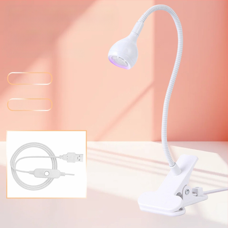 Gooseneck nagų manikiūro lemputė su LED UV kietinimu, klipas, nešiojama