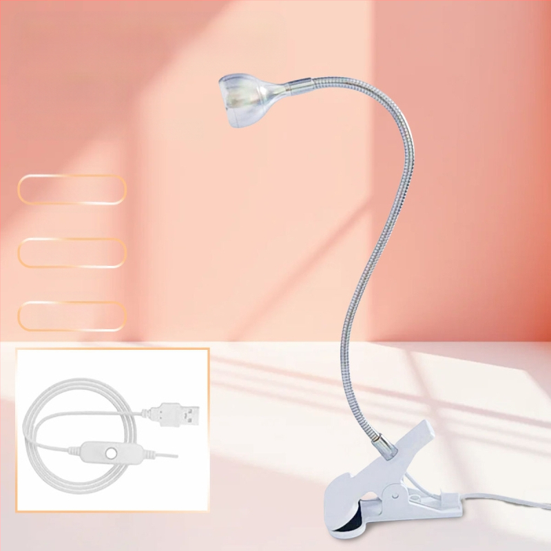 Gooseneck nagų manikiūro lemputė su LED UV kietinimu, klipas, nešiojama