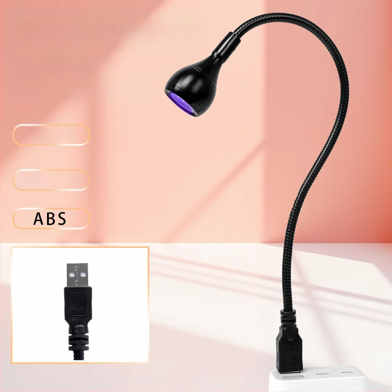 Gooseneck nagų manikiūro lemputė su LED UV kietinimu, klipas, nešiojama