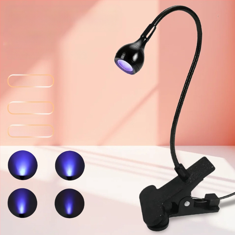 Gooseneck nagų manikiūro lemputė su LED UV kietinimu, klipas, nešiojama