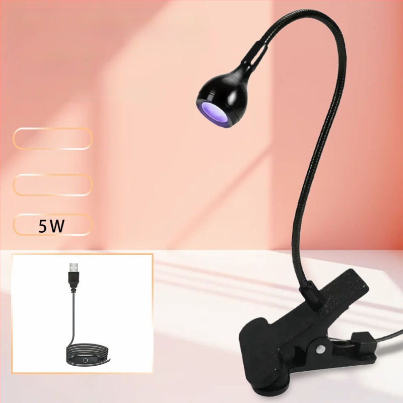 Gooseneck nagų manikiūro lemputė su LED UV kietinimu, klipas, nešiojama