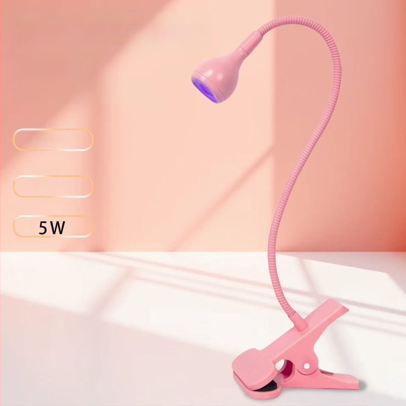 Gooseneck nagų manikiūro lemputė su LED UV kietinimu, klipas, nešiojama