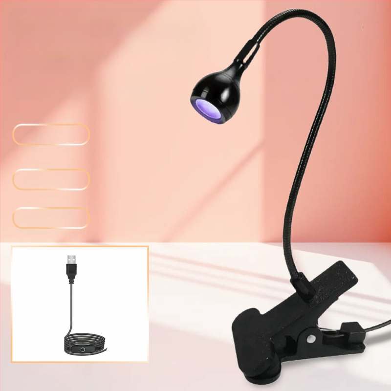Gooseneck nagų manikiūro lemputė su LED UV kietinimu, klipas, nešiojama