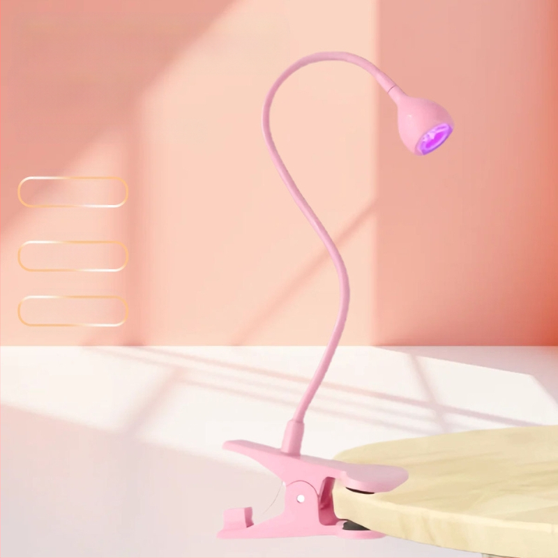Gooseneck nagų manikiūro lemputė su LED UV kietinimu, klipas, nešiojama