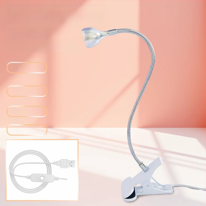 Gooseneck nagų manikiūro lemputė su LED UV kietinimu, klipas, nešiojama