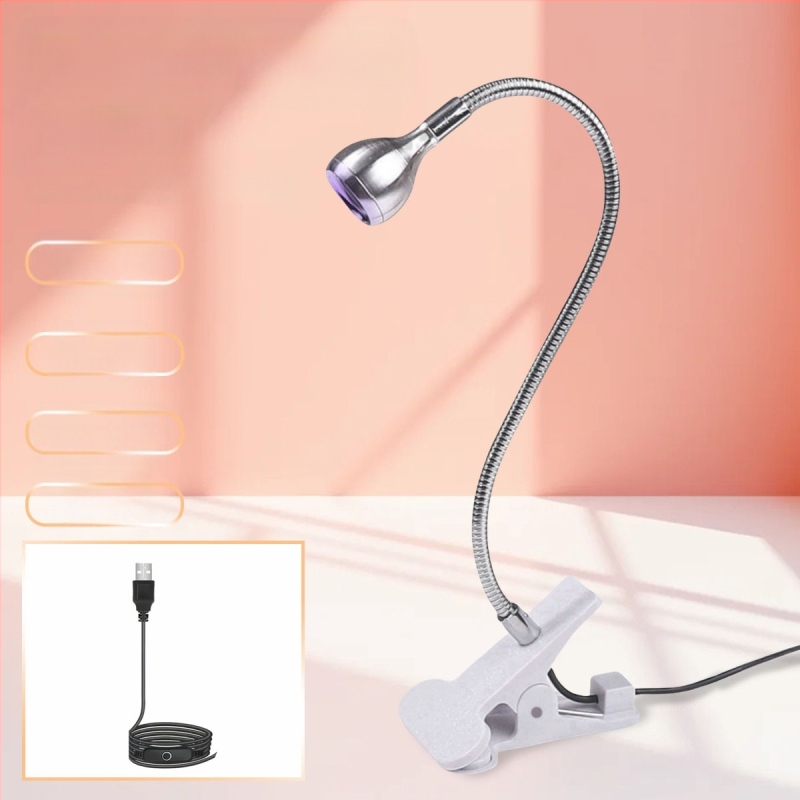 Gooseneck nagų manikiūro lemputė su LED UV kietinimu, klipas, nešiojama