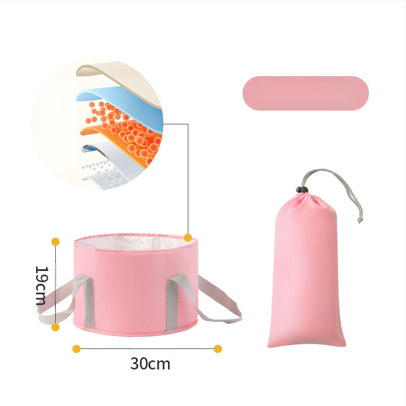 Beisi φορητός κάδος μπάνιου για τα πόδια – διπλός σχεδιασμός, πτυσσόμενος, ανυψωμένες πλευρές, Twill 210d υλικό, για βύθισμα ποδιών ενηλίκων