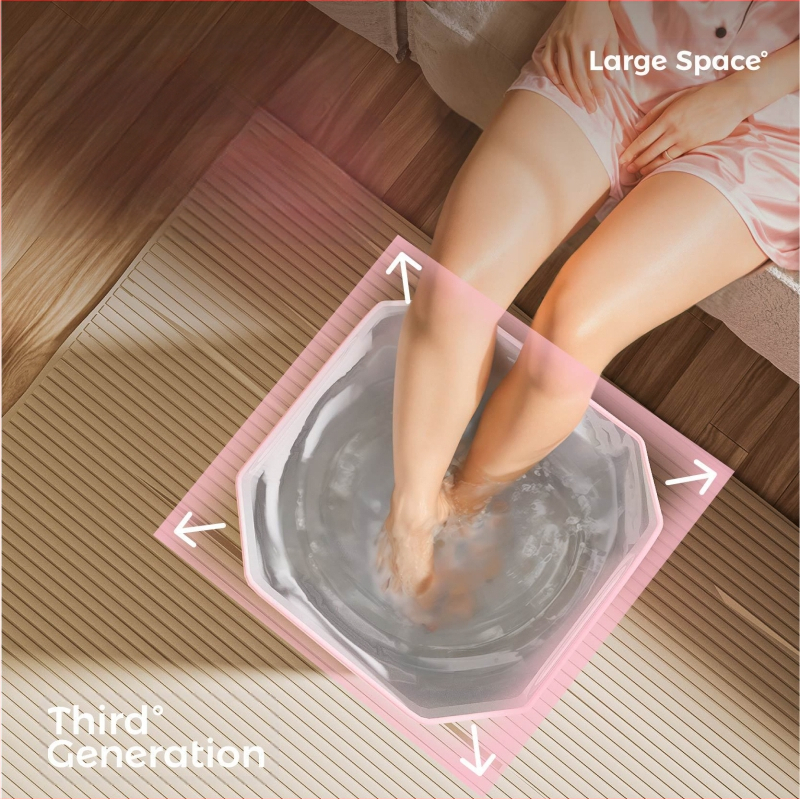 Φορητός κάδος ποδιών για μπάνιο με βαθιά κατασκευή μέχρι τα μοσχάρια, PVC, αναδιπλούμενος και εύκολος στην αποθήκευση, κατάλληλος για ενήλικες