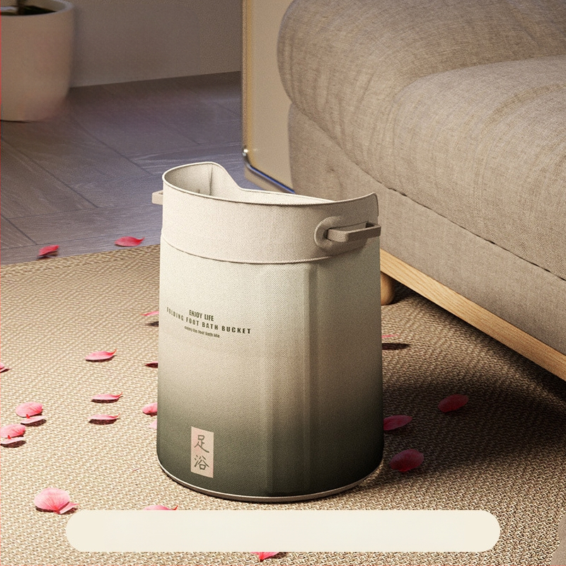 Φορητός κάδος ποδιών για μπάνιο με βαθιά κατασκευή μέχρι τα μοσχάρια, PVC, αναδιπλούμενος και εύκολος στην αποθήκευση, κατάλληλος για ενήλικες