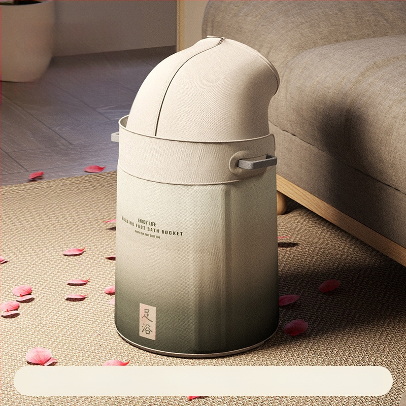 Φορητός κάδος ποδιών για μπάνιο με βαθιά κατασκευή μέχρι τα μοσχάρια, PVC, αναδιπλούμενος και εύκολος στην αποθήκευση, κατάλληλος για ενήλικες