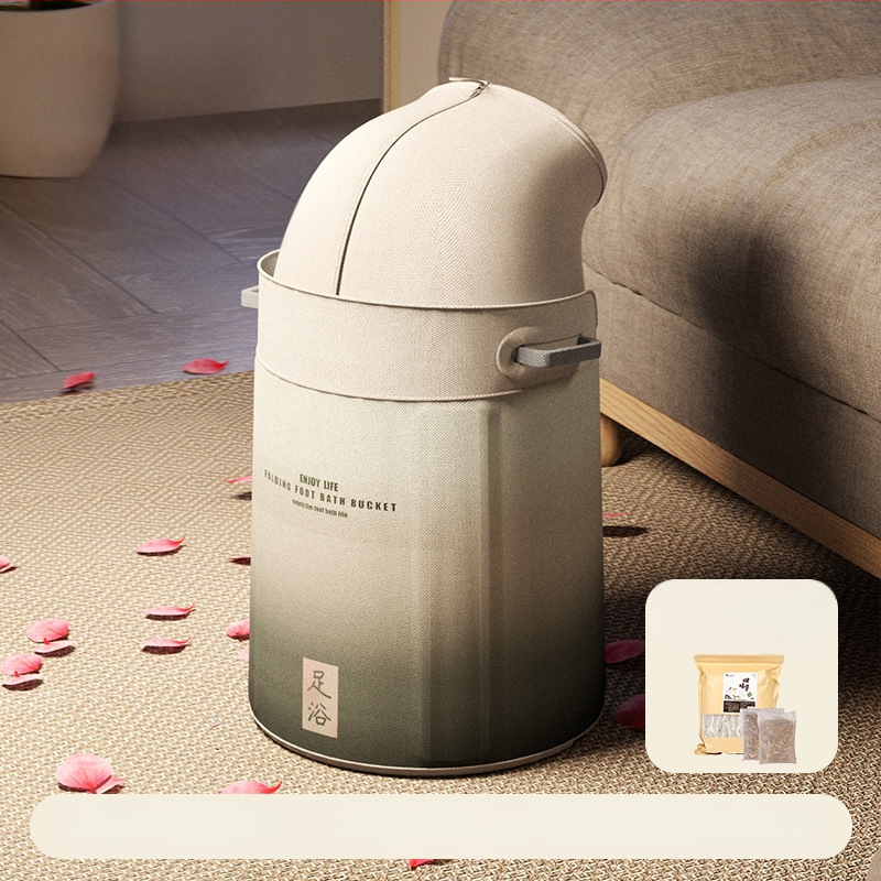 Φορητός κάδος ποδιών για μπάνιο με βαθιά κατασκευή μέχρι τα μοσχάρια, PVC, αναδιπλούμενος και εύκολος στην αποθήκευση, κατάλληλος για ενήλικες